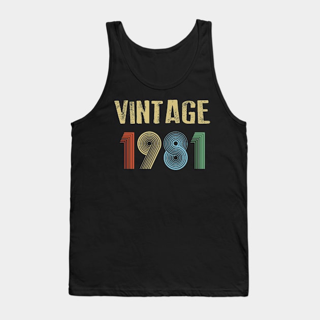 Vintage 1981 Birthday Tank Top by Dirty Custard Designs 